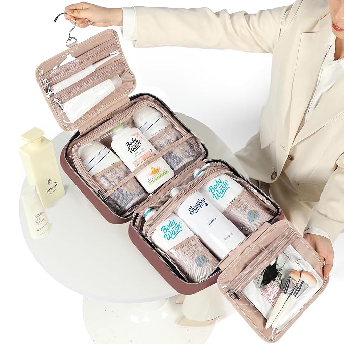 NISHEL Travel Toiletry Bag for women, Portable Hanging Organizer for - Image 2