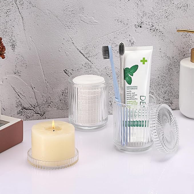 Hipiwe Glass Qtip Holder Dispenser - Image 6