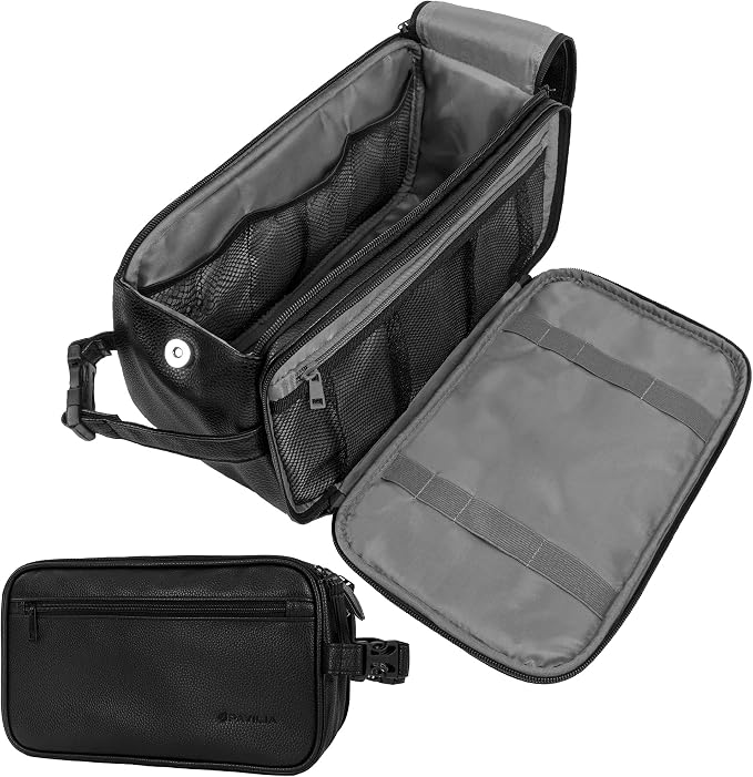 PAVILIA Toiletry Bag for Men, Travel Essentials Shaving Dopp Kit, Mens Travel by PAVILIA