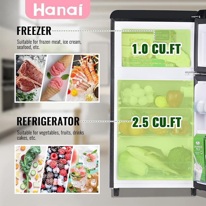 WANAI 3.5 Cu.ft Retro Mini Fridge - Image 3
