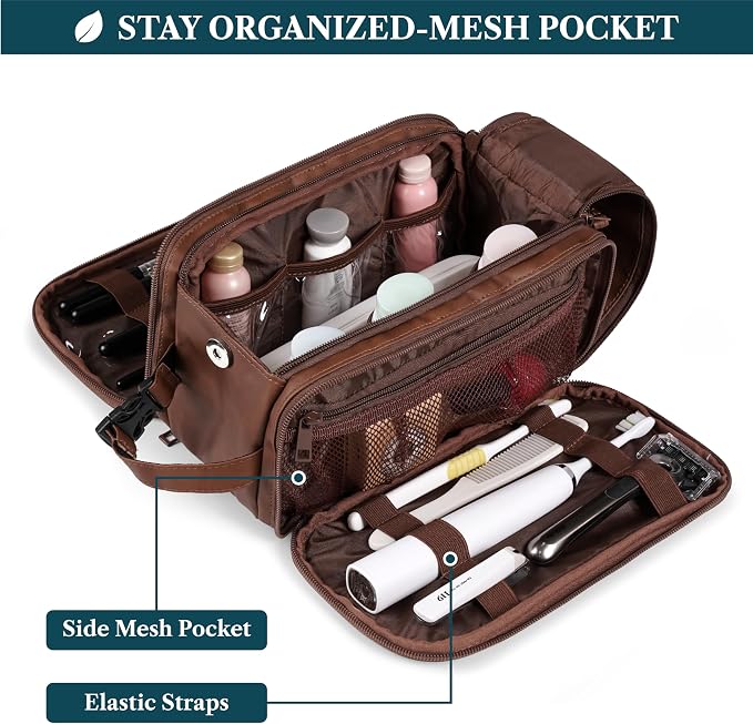 PAVILIA Toiletry Bag for Men Women, Mens Travel Bag Toiletries Organizer Case - Image 2