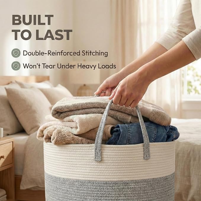 65L Extra Large Blanket Basket for Living Room - Image 6