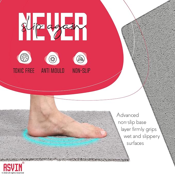 Asvin Soft Textured Bath, Tub Mat, 24x16 Inch Rectangular, Phthalate Free - Image 5