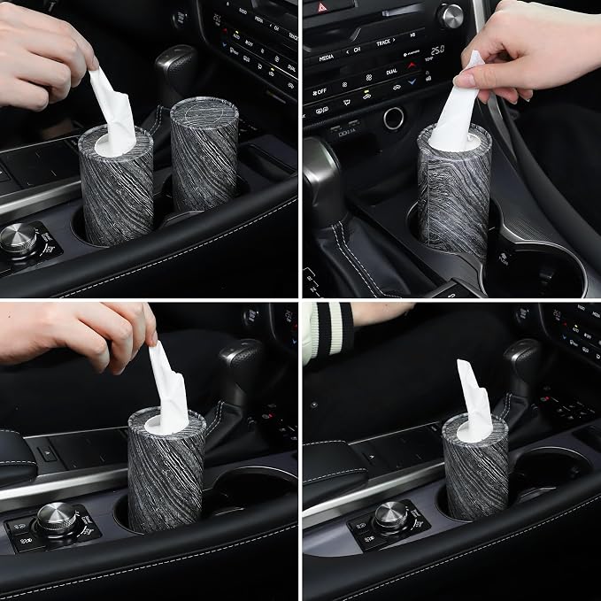 SINGARO Car Tissue Holder, 4 Pack Car Cup Holder Facial Tissues - Image 4