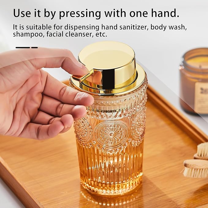 Foaming Hand Soap Dispenser, Glass Foam Toothbrush Holder, Refillable Liquid - Image 4