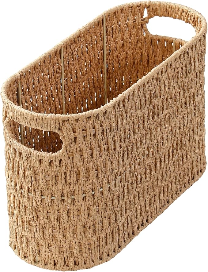 Paper Rope Basket for Toilet Paper Storage, Hand-Woven Wicker Basket for by WEAVECOMFORTINTOEVERYCORNER