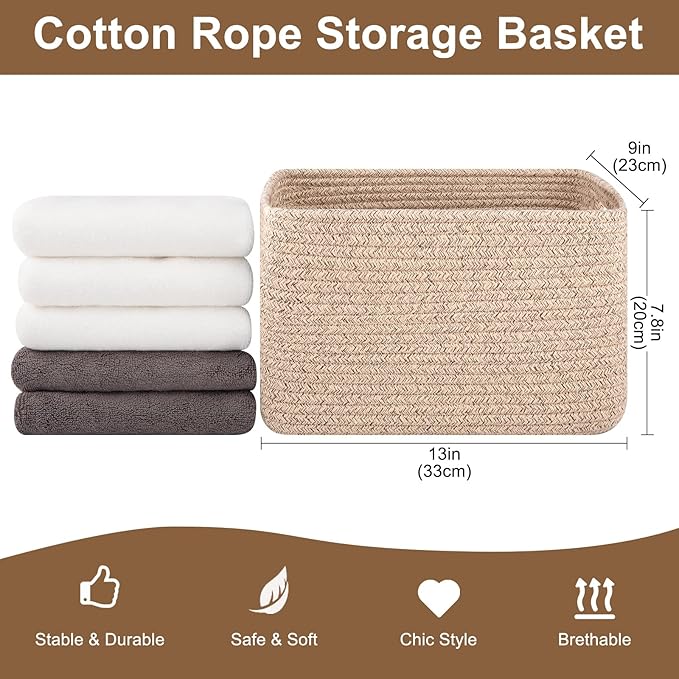 Storage Baskets for Organizing, Woven Decorative Baskets for Shelves - Image 2