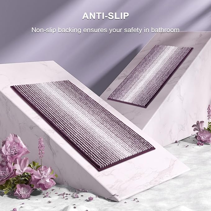 BSICPRO Bathroom Rugs and Mats Sets, 2 Piece Thick Absorbent Chenille Bath Mat - Image 5