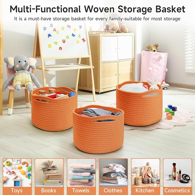 Small Rope Baskets for Storage, Baskets for Gifts Empty, Cute Round Woven Basket - Image 4