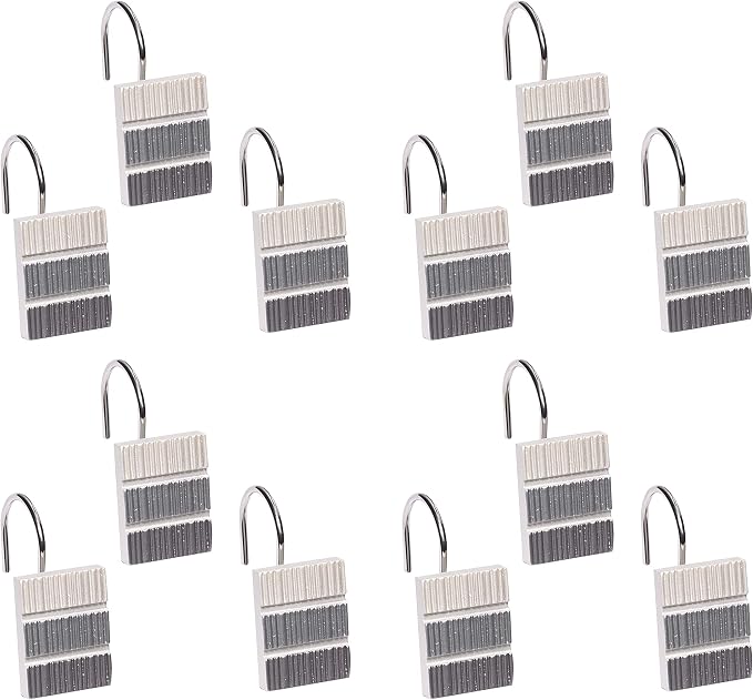 Zahari Home 13pc Modern Line Shower Curtain Set - Image 4