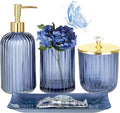 Jenseits Blue Bathroom Accessories, Toothbrush Holder, Apothecary Jar, Vanity by Jenseits