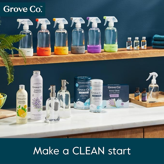 Grove Co. Gel Hand Soap Dispenser 2 x Refillable Glass Bottles - Image 9