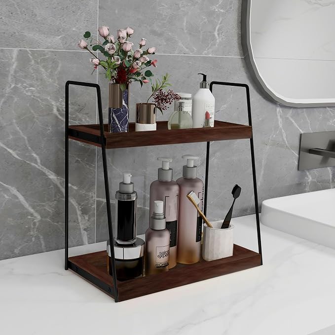 Dorhors 2 Tier Bathroom Counter Organizer Storage, Vanity Organizer - Image 2