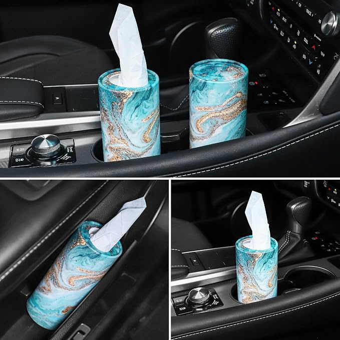 SINGARO Car Tissue Holder, 4 Pack Car Cup Holder Facial Tissues - Image 5