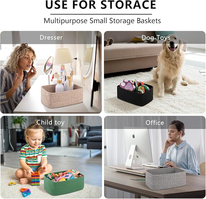 6 Pack Storage Baskets for Shelves, Small Baskets for Shelves, Cute Decorative - Image 7