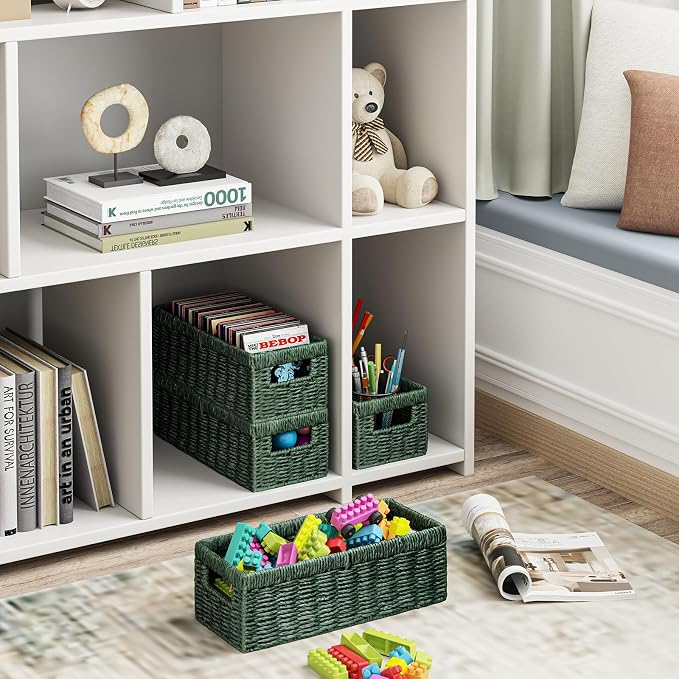 Vagusicc Wicker Storage Basket, Paper Rope Wicker Baskets - Image 8