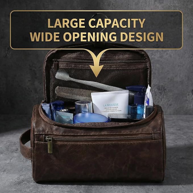 Men’s Hanging Toiletry Bag, Large Capacity Travel Dopp Kit Organizer - Image 2