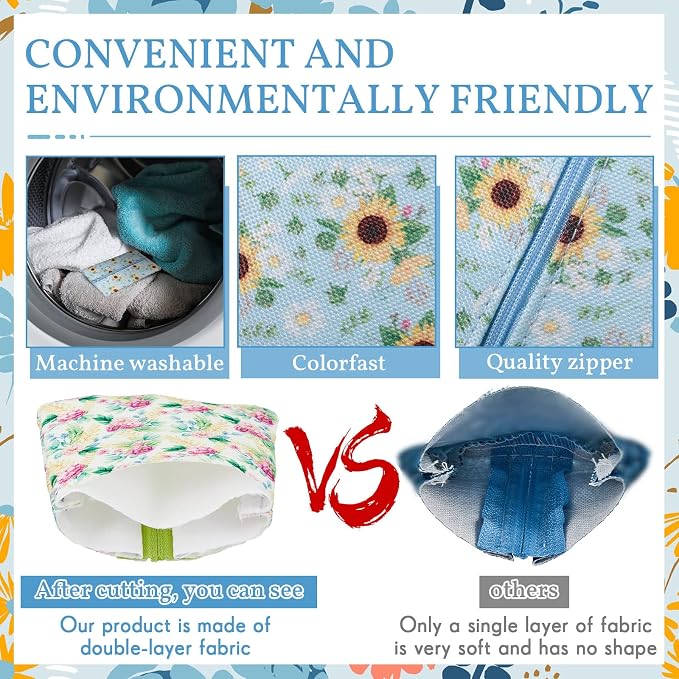 5 Pieces Tissues Purse Pocket Tissue Holder Reusable Travel Pouch Fabric Zipper - Image 4