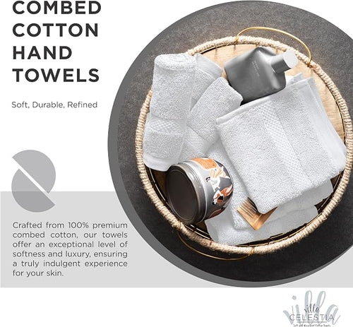 100% Cotton Hand Towel Set of 2, Sustainable, Highly Absorbent, Quick Drying - Image 2