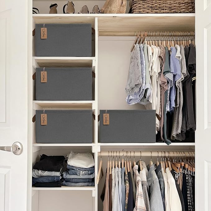 CHICVITA Storage Baskets for Shelves, Large Fabric Storage Bins - Image 6