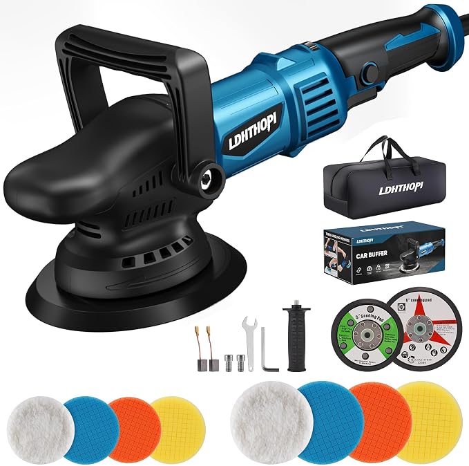 LDHTHOPI Dual Action Polisher, 980W 5/6 Inch, 2026 Upgraded 9MM Random Orbital by LDHTHOPI