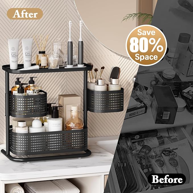 KINGRACK Bathroom Counter Organizer, 3 Tier Rotating Vanity Bedroom Storage - Image 3
