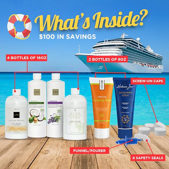 Cruise Alcohol Smuggling Kit Empty Shampoo Conditioner Bottles hide and drink - Image 2