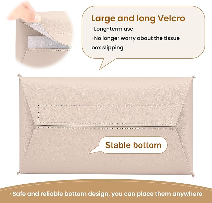 Long Tissue Box Cover, PU Leather Tissue Holder Rectangle, Facial Paper - Image 3