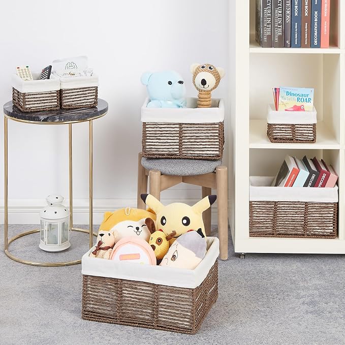 Vagusicc Wicker Storage Basket, 6 Pack Baskets - Image 6