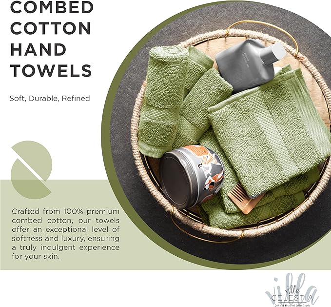 100% Cotton Hand Towel Set of 4, Sustainable, Highly Absorbent, Quick Drying - Image 2