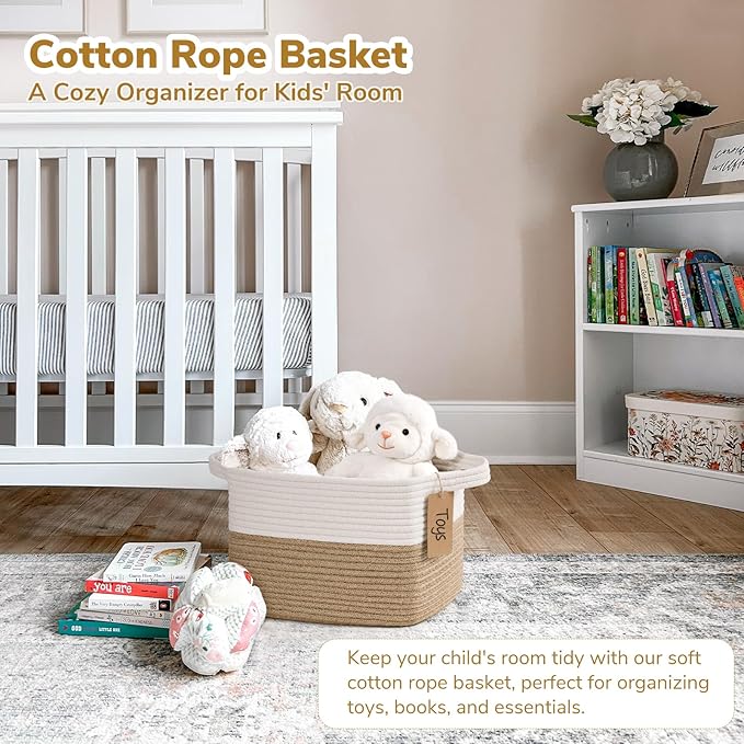 Goodpick Woven Storage Basket for Shelves, Medium Empty Gift Basket - Image 2