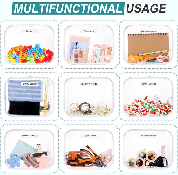 Sanwuta 10 Pcs Hard Zipper Case Clear Hard Pouches Plastic Zipper Pencil Box - Image 6