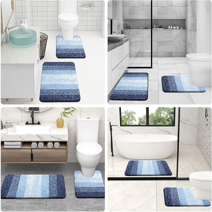 OLANLY Bathroom Rugs Sets 3 Piece, Soft Absorbent Microfiber Bath Mats and - Image 8