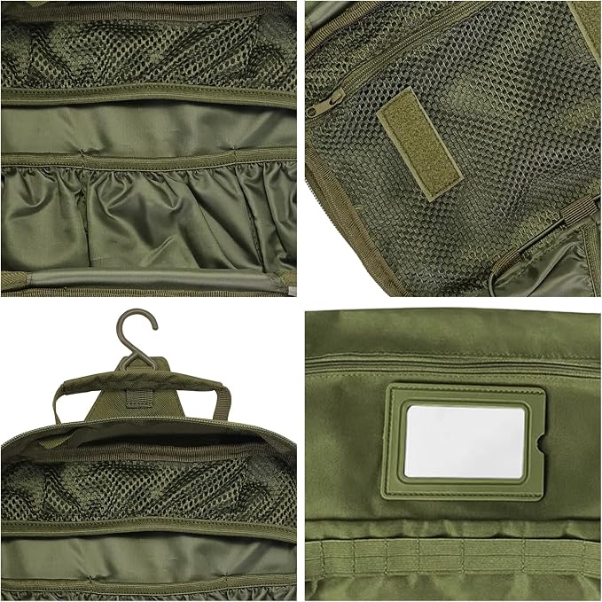 SMONT Tactical Toiletry Bag for Men, 9.5" Hanging Dopp Kit Shaving Hygiene Bag - Image 6