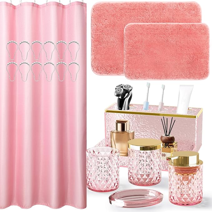 Pink Bathroom Accessories Set by BSSN