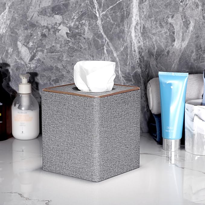 Sumnacon Square Linen Tissue Box Cover - Image 3
