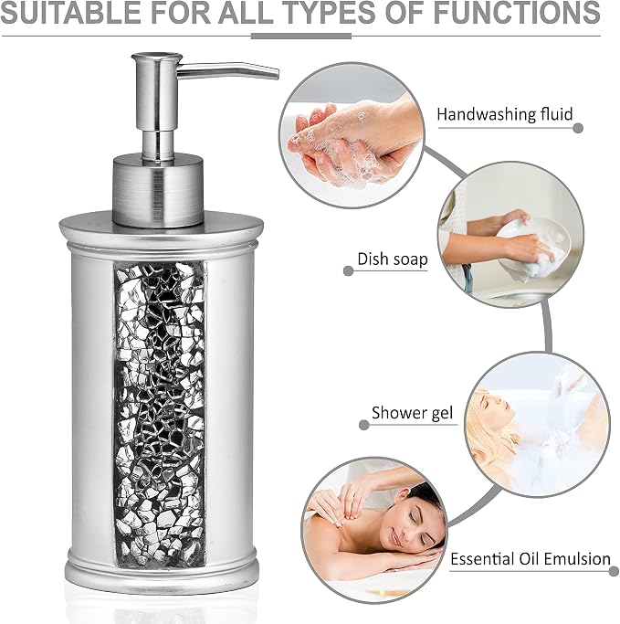 Zahari Home 4pc Sinatra Stylish Bathroom Accessories Set Liquid Soap Dispenser - Image 3