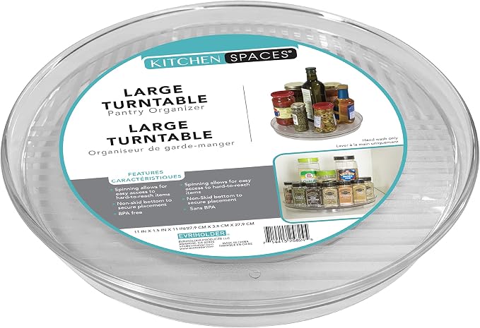 Kitchen Spaces Large Lazy Susan Turntable Organizer, Easy Reach Deep Cabinet by KitchenSpaces