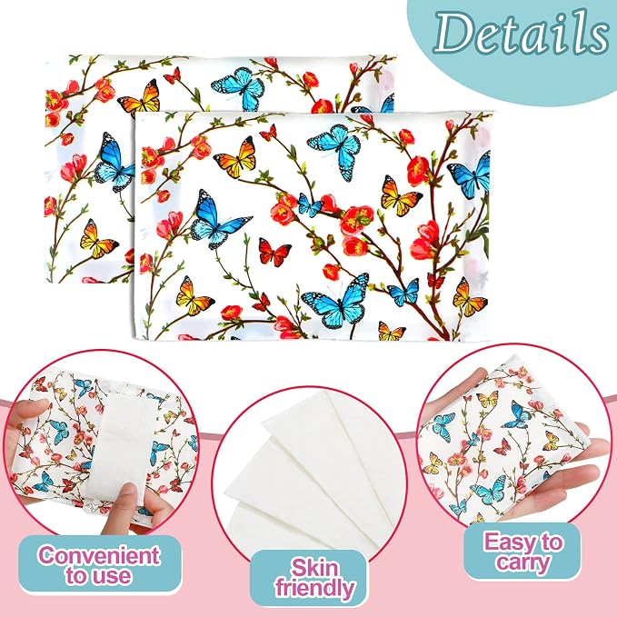 Geyee 50 Packs Tissue Travel Size Facial Paper Napkins Travel Packs Disposable - Image 3