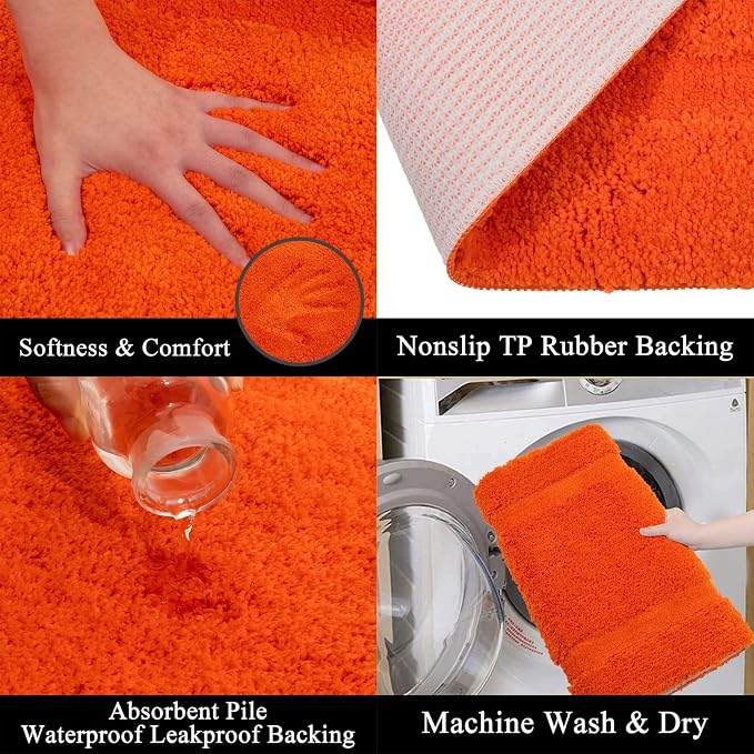 SHACOS Super Soft Bathroom Rugs Sets 2 Pieces 20x32 inch Bath Mats Non Slip - Image 4