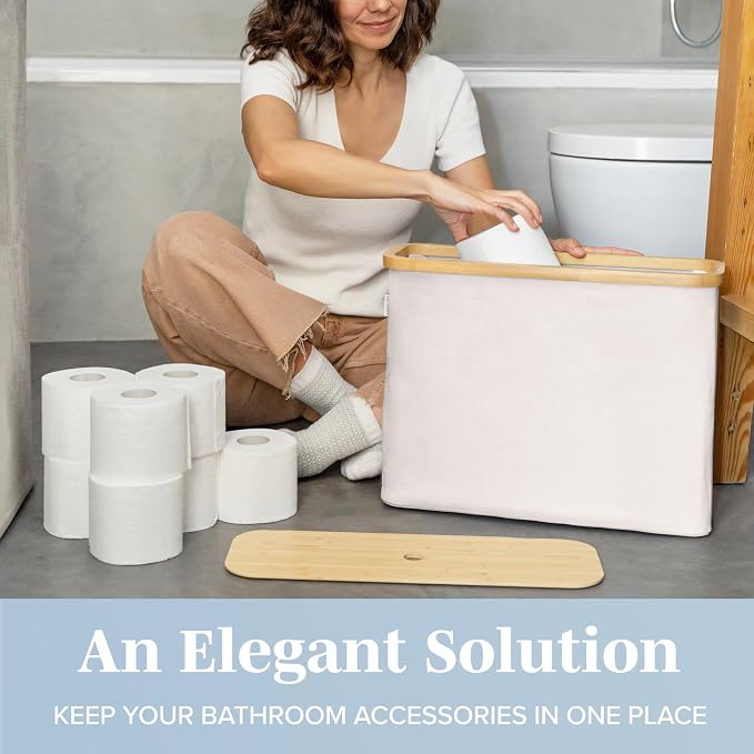 LONBET Toilet Paper Storage for 12 Rolls, Stackable & Foldable - Image 4