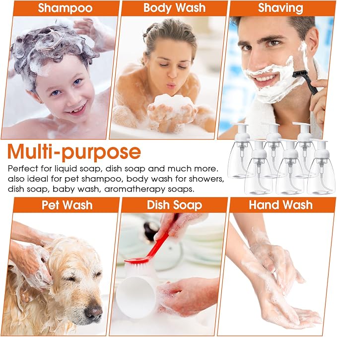 Eboot 12 Pcs 8 oz Foaming Soap Dispenser Foaming Pump Bottle Travel Hand Soap - Image 5