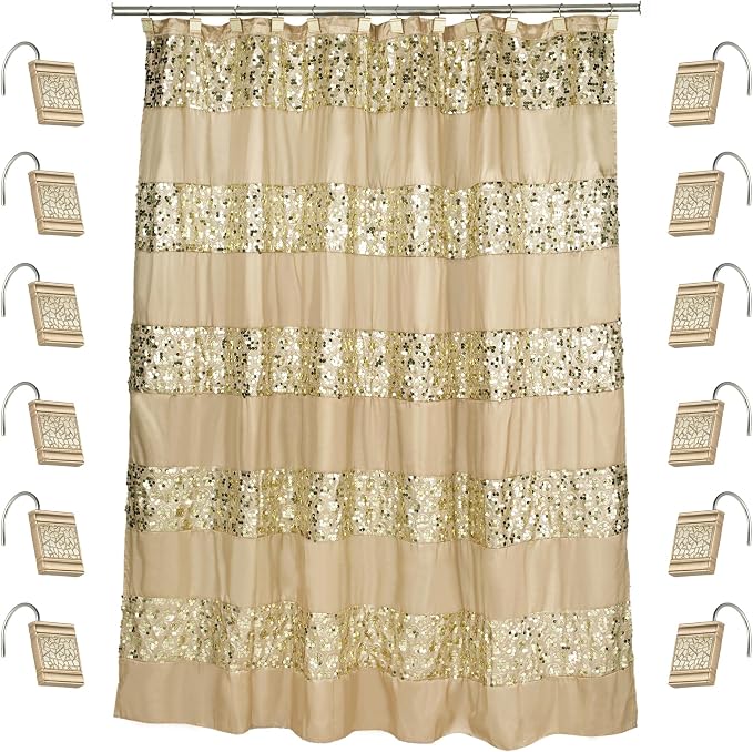 Zahari Home 13pc Sinatra Bathroom Shower Curtain Set by ZahariHome