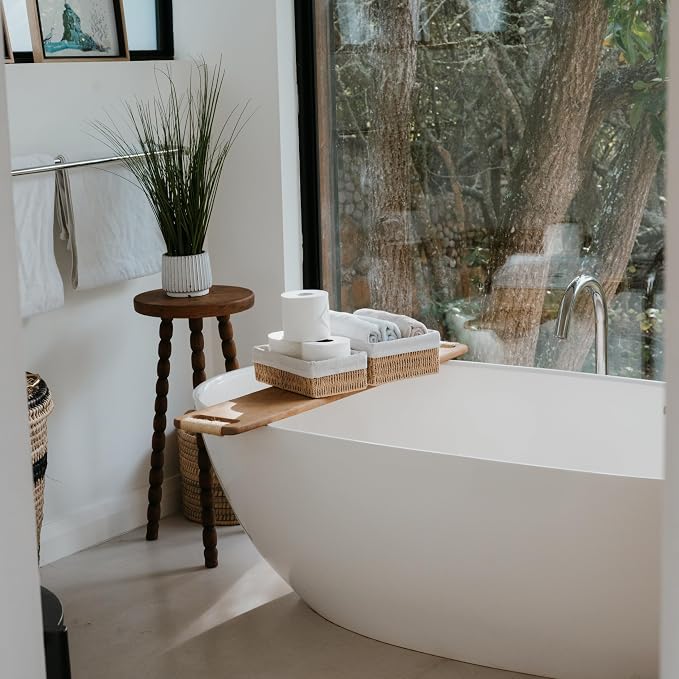 Beautiful Toilet Paper Storage Basket Set of 2 – Decorative Wicker Bathroom - Image 7