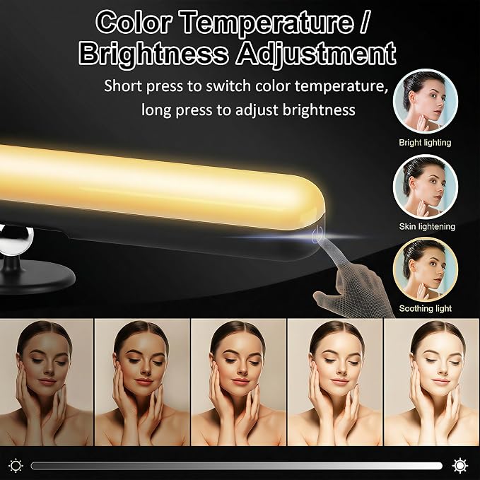 Wireless Vanity Lights for Mirror, Rechargeable Battery Operated Stick on Lamp - Image 3