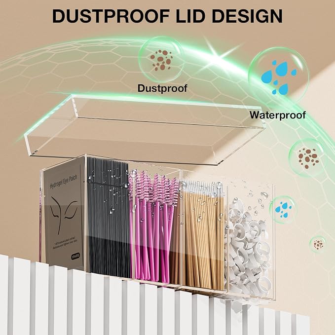 Lash Extension Organizer with Lid, Acrylic Lash Organizer - Image 8