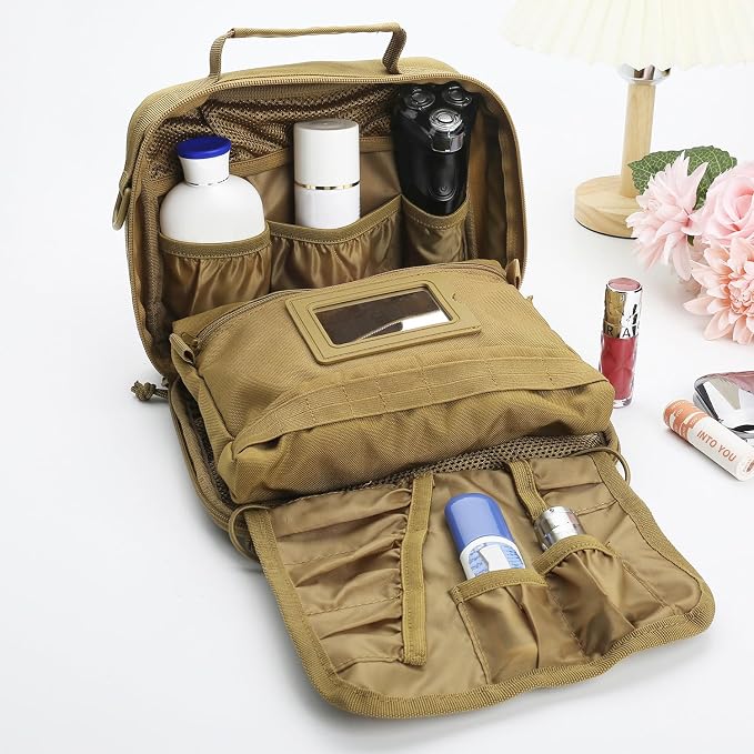SMONT Tactical Toiletry Bag for Men, 9.5" Hanging Dopp Kit Shaving Hygiene Bag - Image 7