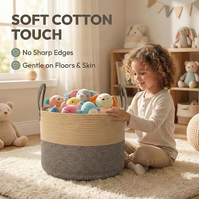 65L Extra Large Blanket Basket for Living Room - Image 4