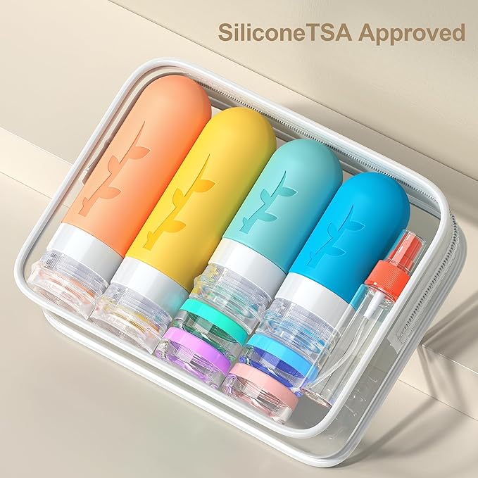 18pack Travel Bottles for Toiletries:Silicone TSA Approved-Containers for - Image 3