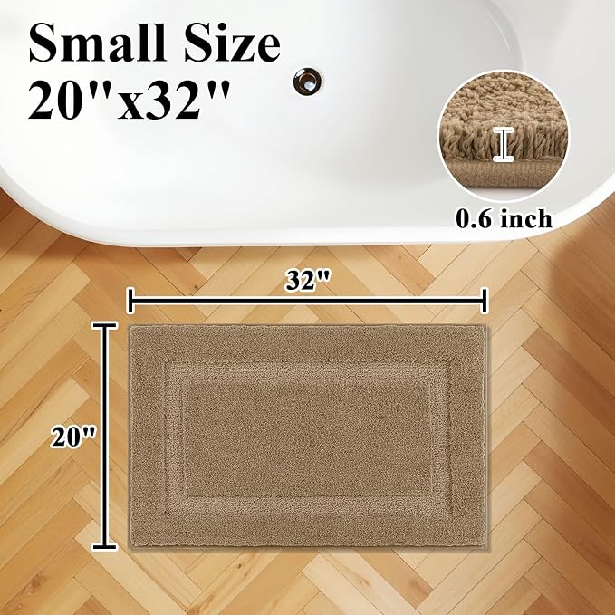 SHACOS Soft Fluffy Bathroom Rugs Sets of 2 Pieces 32x20 inch Non Slip Washable - Image 2